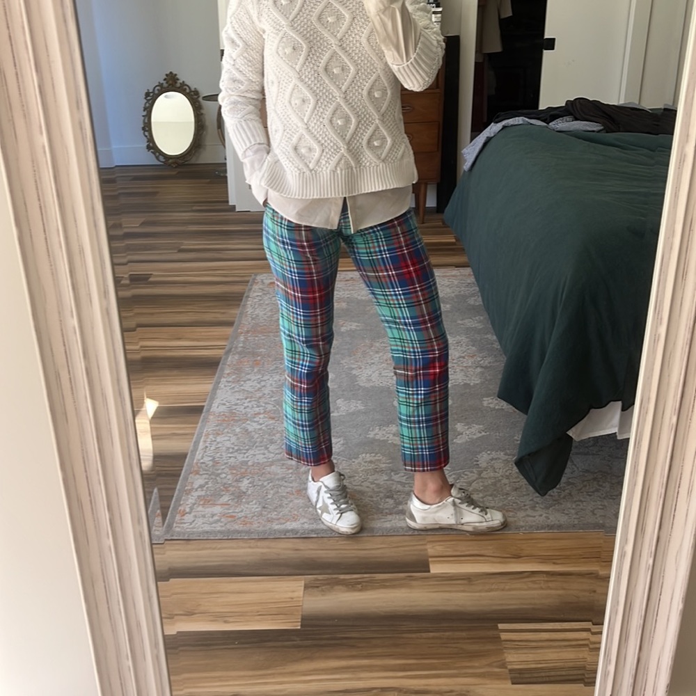 Charles Jeffrey LOVERBOY Red Blue Plaid Pants Women’s XS (0) EUC